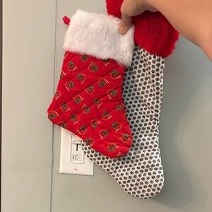Vintage Christmas quilted stocking set